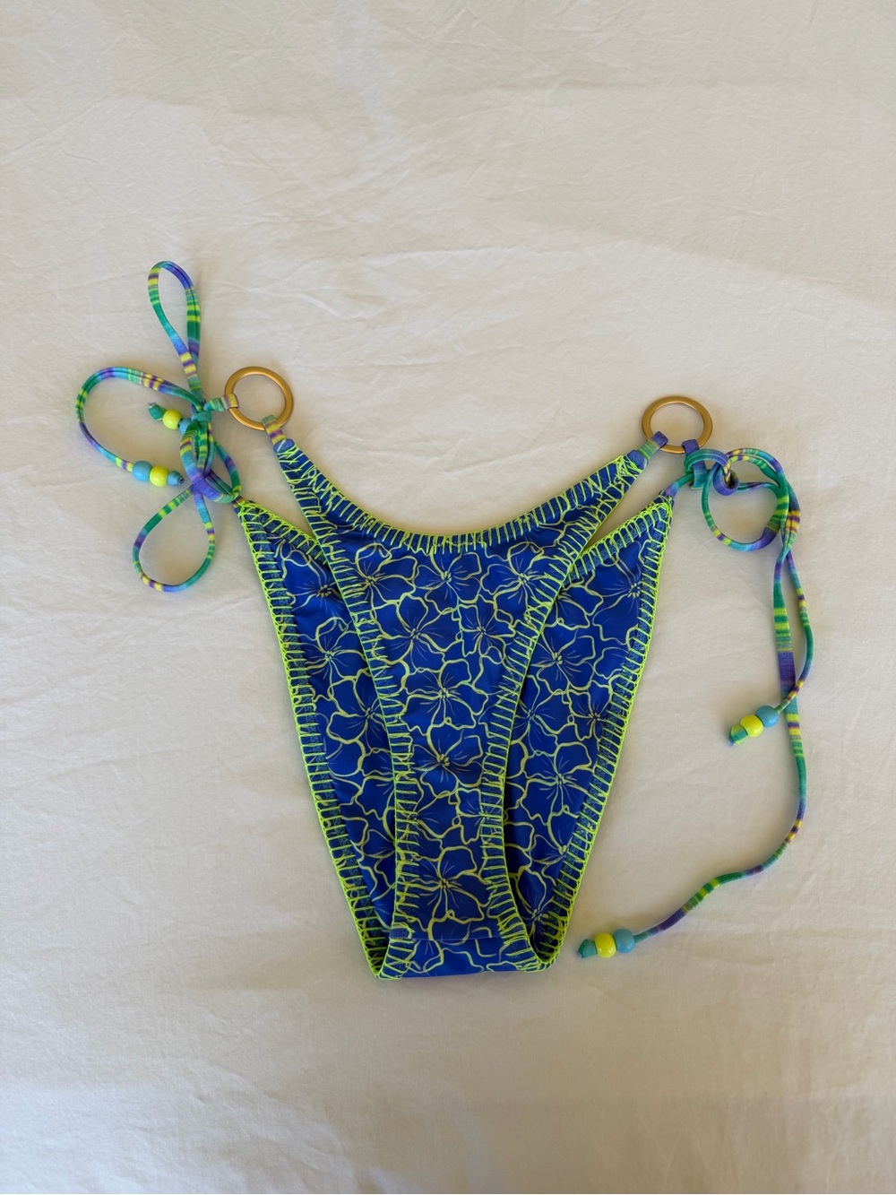 Kulani Kinis Sugar Wave Ring Lace Stitch Side Tie Bikini Bottom
